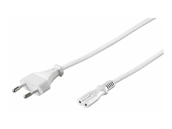 Microconnect PE030705W, 0,5 m, Virtapistoke tyyppi C, C7 liitin, 250 V, 2.5 A