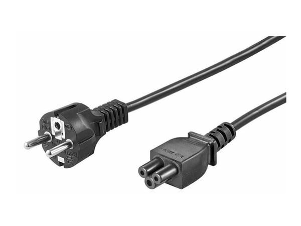 MicroConnect - Strömkabel - ström CEE 7/7 (han) till IEC 60320 C5 - AC 250 V - 2,5 A - 1 m - sort