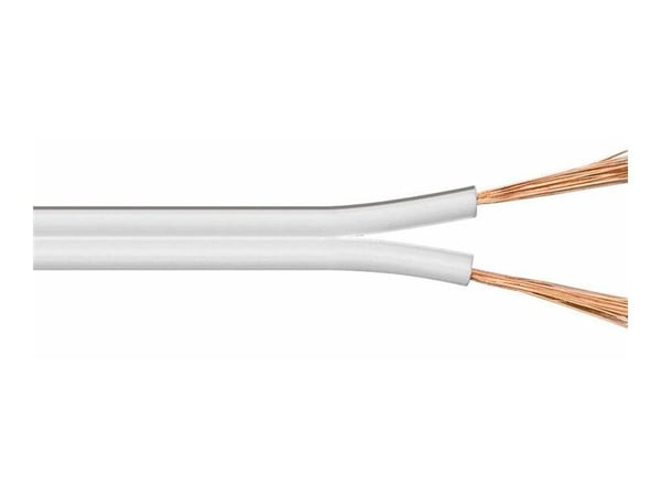 MicroConnect - Kaiutinkaapeli - 1.5 mm² - paljas johdin paljaaseen johtimeen - 100 m - valkoinen - CCA (kuparipinnoitettu alumiini)