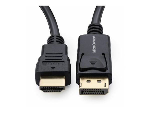 MicroConnect - Adapterkabel - DisplayPort hann låst til HDMI hann - 10 m - dobbeltisolert - svart - 1080p støtte 60 Hz