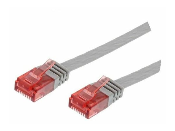 MicroConnect - Nettverkskabel - RJ-45 (hann) til RJ-45 (hann) - 25 cm - UTP - CAT 6 - flertrådet, flat - grå
