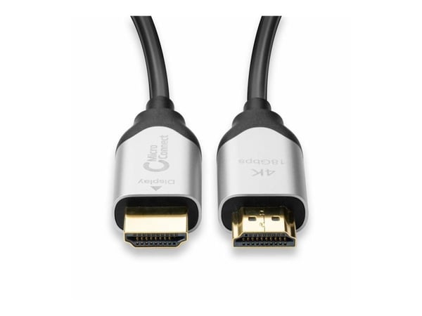 MicroConnect Premium - HDMI-kabel med Ethernet - HDMI hann til HDMI hann - 20 m - hybridkobber / fiberoptikk - svart - aktiv optisk hybridkabel, st...