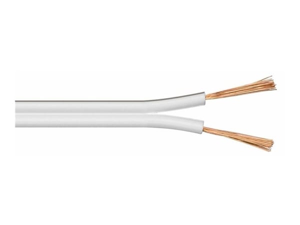 MicroConnect - høyttalerkabel i løsvekt - 2,5 mm² - 50 m - hvit