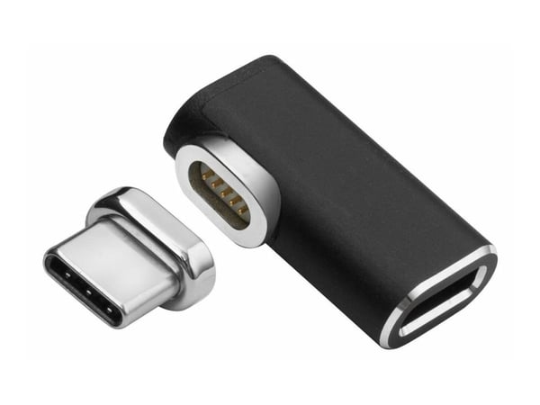 MicroConnect - USB-C-jatkojohdin - USB-C (uros) kulmikas, magneettinen USB-C:hen (naaras)