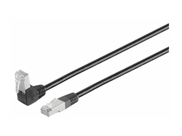 MicroConnect - Nätverkskabel - RJ-45 (hane) vinklad till RJ-45 (hane) rak - 3 m - UTP - CAT 6 - hakfri - svart