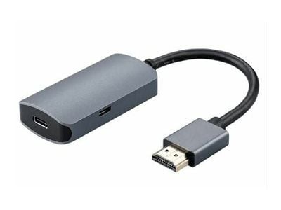 MicroConnect - Video/audio-adapter - 10-pins mikro-USB type B (kun strøm), USB-C hunn til HDMI hann - 20 cm - svart, sølv - aktiv, Enretnings, 4 K ...