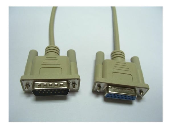 MicroConnect - Näyttökaapeli - DB-15 (han) til DB-15 (hun) - 2 m - tommelskruer - beige