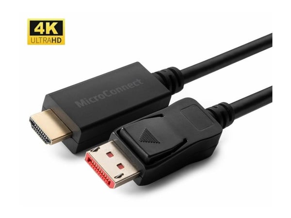 MicroConnect - Adapterkabel - DisplayPort hann låst til HDMI hann - 1.5 m - trippel beskyttelse - svart - 4 K 60 Hz (4096 x 2160) støtte