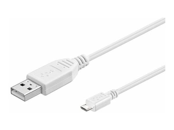 MicroConnect - USB-kaapeli - USB (han) til Micro-USB Type B (han) - USB 2.0 - 5 m - hvid