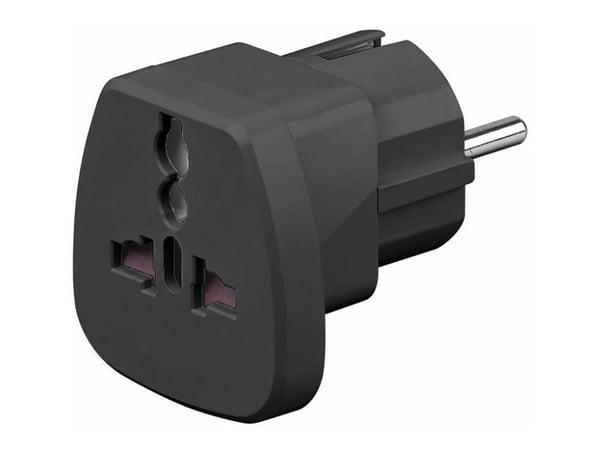 MicroConnect - Strømkoblingsadapter - NEMA 1-15, Europlug, DK 2-5A (hunn) til CEE 7/4 (hann) - svart