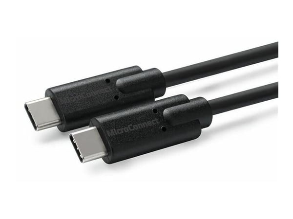 MicroConnect - USB-kabel - USB-C (hann) til USB-C (hann) - USB 3.2 Gen 2 - 20 V - 5 A - 1.5 m - USB Power Delivery (100 W), 4K 60Hz støtte - svart