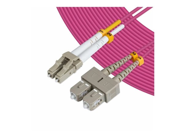 MicroConnect - Nettverkskabel - LC/PC-multimodus (hann) til SC/PC-multimodus (hann) - 5 m - 2 mm - fiberoptisk - 50 / 125 mikroner - OM4 - halogenf...