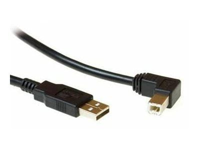 MicroConnect - USB-kabel - USB-type B (hann) til USB (hann) - USB 2.0 - 2 m - rettvinklet kontakt