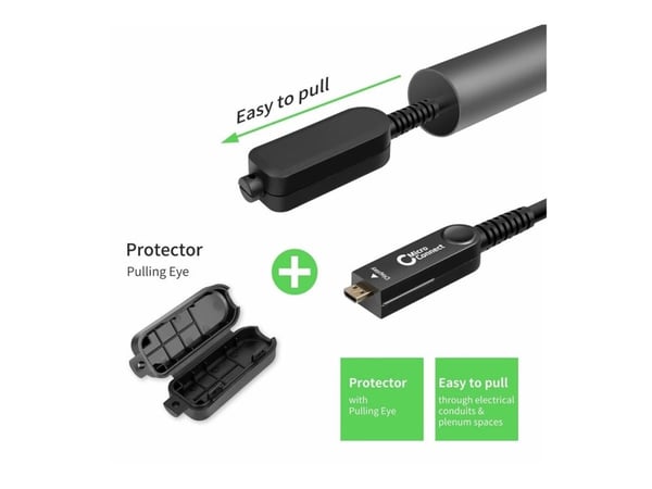 MicroConnect Premium - HDMI-kabel med Ethernet - HDMI hann til 19 pin micro HDMI Type D hann - 20 m - hybridkobber / fiberoptikk - svart - 1080p-st...
