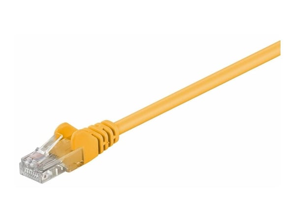 MicroConnect - Nettverkskabel - RJ-45 (hann) til RJ-45 (hann) - 25 cm - UTP - CAT 5e - flertrådet - gul