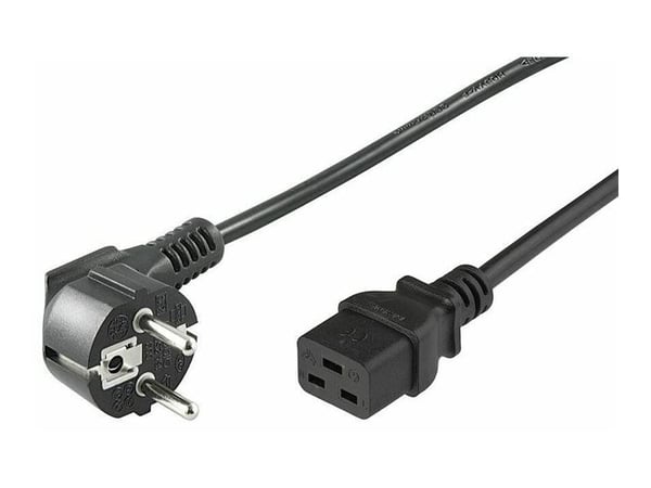 MicroConnect - Strømkabel - CEE 7/7 (han) vinklet til IEC 60320 C19 lige - AC 250 V - 16 A - 50 cm - lajittelu