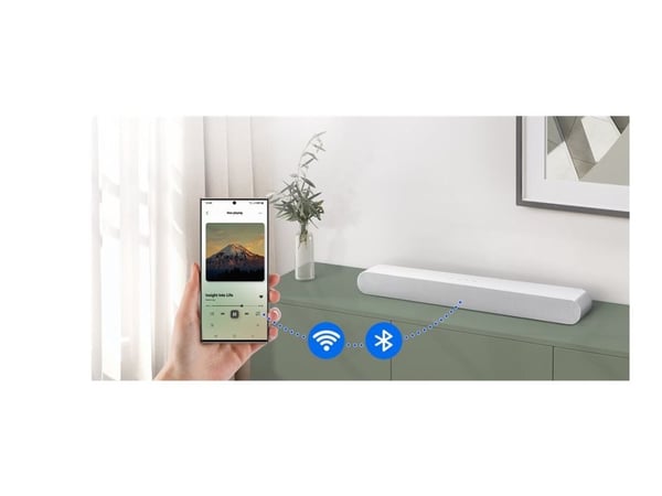 Samsung HW-S61D - S series - Lydplanke - for hjemmeteater - 5,0 kanaler - trådløs - Bluetooth, Wi-Fi - Appstyrt - hvit