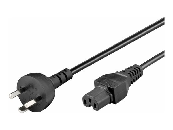 MicroConnect - Strømkabel - DK EDB (han) til IEC 60320 C15 - AC 250 V - 10 A - 1,8 m - lajiteltu