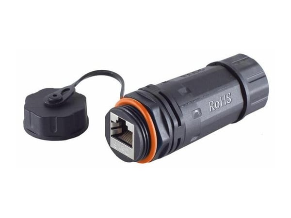 MicroConnect - Nettverkkopler - RJ-45 (hunn) vernehette til RJ-45 (hunn) vernehette - UTP - CAT 6a - IEEE 802.3at - utendørs, short - svart