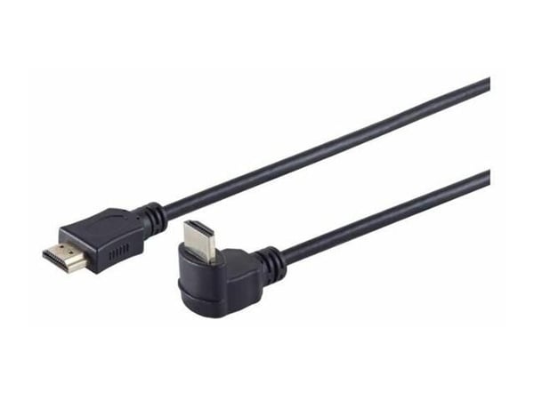 MicroConnect High Speed HDMI with Ethernet - HDMI-kabel med Ethernet - HDMI hann til HDMI hann - 1 m - 270°-kontakt