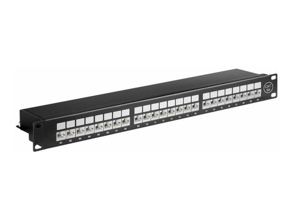 MicroConnect - Koblingspanel - rackmonterbar - CAT 6a - STP - RJ-45 X 24 - svart - 19"