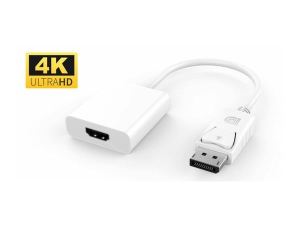 MicroConnect - Video adapter - DisplayPort hann til HDMI hunn - hvit - 4K-støtte, aktiv