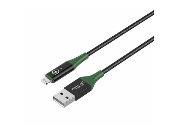MicroConnect - Lightning-kabel - USB hann til Lightning hann - 2 m - MFI-sertifisert - svart, grønn - Smart Charge