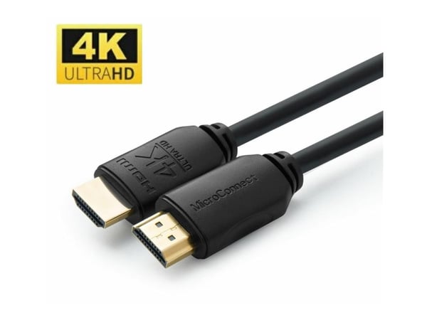 MicroConnect - High Speed - HDMI-kabel med Ethernet - HDMI hann til HDMI hann - 4 m - trippel beskyttelse - svart - innendørs, støtte for Dolby DTS...