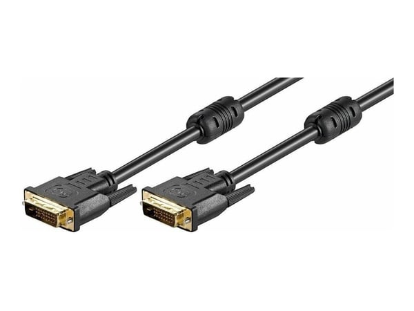MicroConnect - DVI-kabel - dobbeltlenke - DVI-D (hann) til DVI-D (hann) - 2 m - tommelskruer - svart