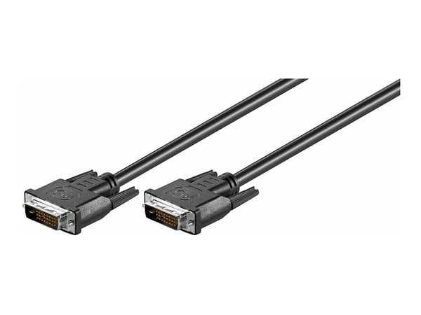 MicroConnect - DVI-kabel - dobbeltlenke - DVI-D (hann) til DVI-D (hann) - 2 m - formstøpt, tommelskruer - svart
