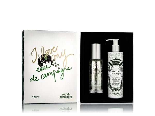 Sisley-sett: Eau De Champagne + fuktighetsgivende shower gel + Eau De Toilette (250 ml + 100 ml) for kvinner