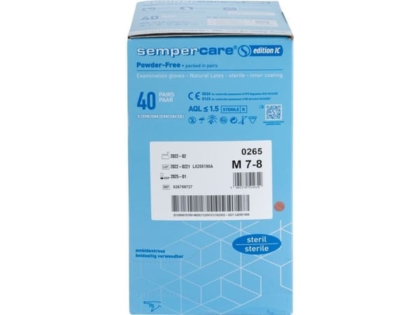 Steriili tutkimuskäsine, Sempercare Edition K, M, nature, lateksi - (6 kpl)
