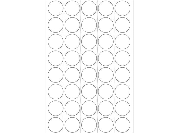 HERMA - Permanet adhesiv - hvit - 19 mm rund 1280 etikett(er) (32 ark x 40) merkelapper