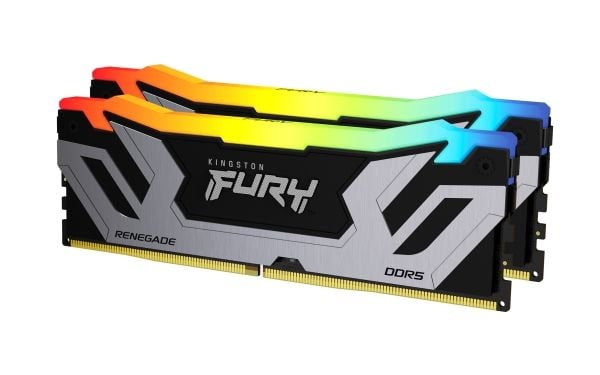 Kingston FURY Renegade RGB - DDR5 - sett - 48 GB: 2 x 24 GB - DIMM 288-pin - 4200 MT/s / PC5-67200 - CL40 - 1.45 V - ikke-bufret - on-die ECC - sva...