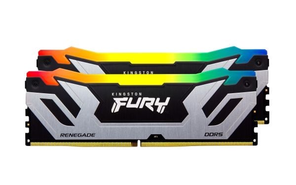 Kingston FURY Renegade RGB - DDR5 - sett - 48 GB: 2 x 24 GB - DIMM 288-pin - 4200 MT/s / PC5-67200 - CL40 - 1.45 V - ikke-bufret - on-die ECC - sva...