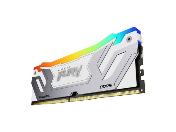 Kingston FURY Renegade RGB - DDR5 - modul - 24 GB - DIMM 288-pin - 4200 MHz / PC5-67200 - CL40 - 1.45 V - ikke-bufret - on-die ECC - hvitt og sølv