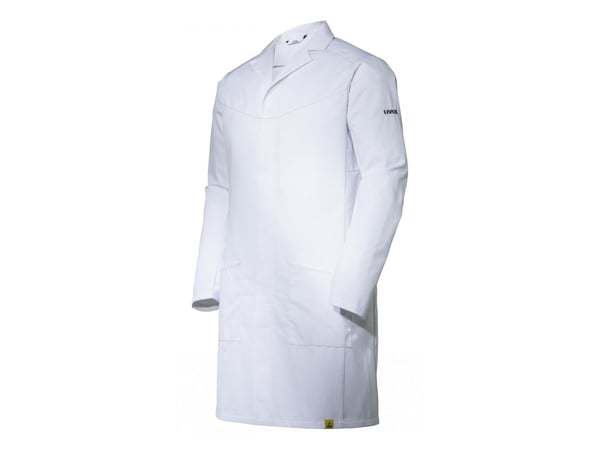 Uvex SuXXeed ESD, Jakke, Mann, Hvit, M, Klaffestenging, Bomull, Polyester