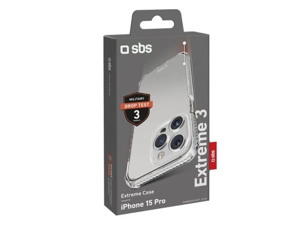 SBS TEUNBKEX3IP1561P, Etui, Apple, iPhone 15 Pro, 15,5 cm (6.1"), Gjennomsiktig
