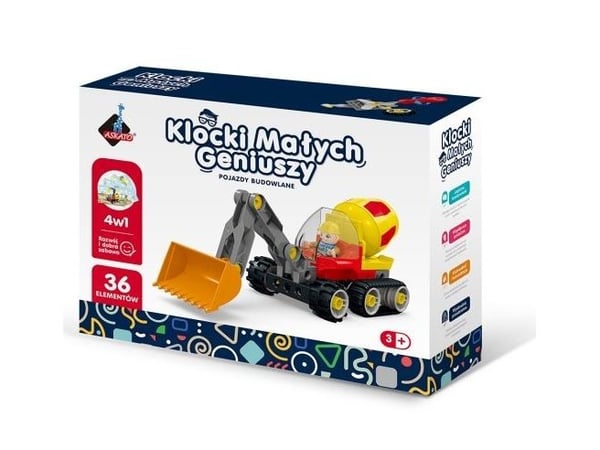 Askato Construction Blocks 4in1 Little Genius 36 stk. Kjøretøy