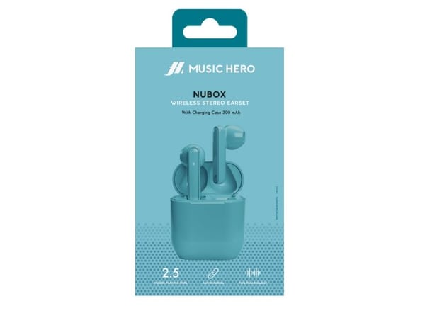 SBS Nubox, True Wireless Stereo (TWS), Samtal/musik, 20 - 20000 hz, Headset, Cyan