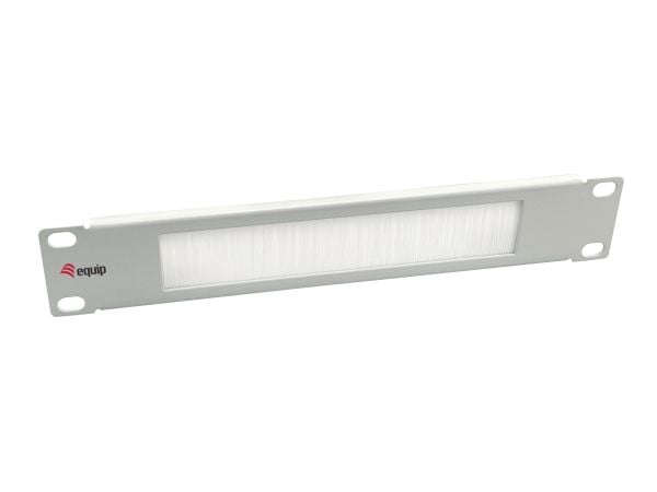 Equip 327533, Rackpanel med borste, Ljusgrå, Stål, 1U, Kina, 25,4 mm