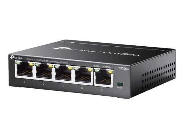 TP-Link Omada ES205G Network Switch Managed Gigabit Ethernet (10/100/1000) Svart