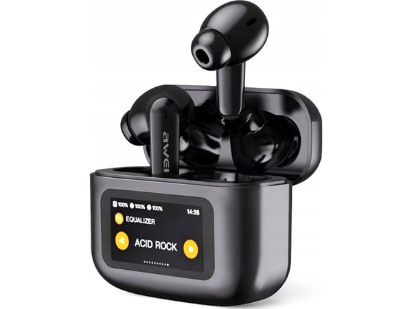 Słuchawki Awei AWEI Bluetooth 5.4 T56 ANC TWS headphones + docking station black/black