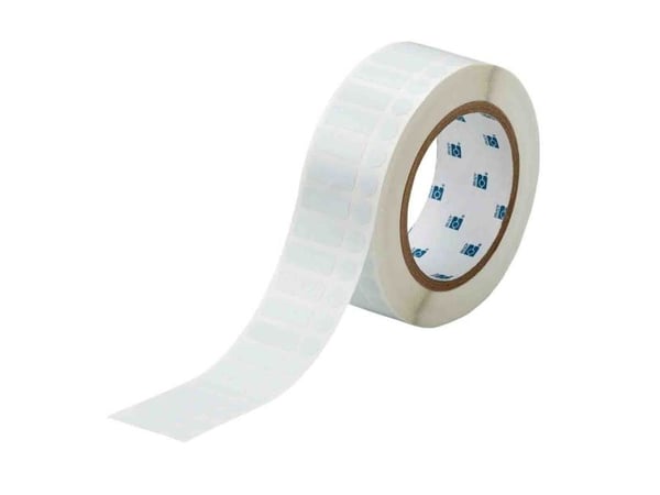 Brady THT-163-492-3, Hvit, Selvklebende skriveretikett, Utstanset etikett, Polyester, Trermisk overføring, Akryl