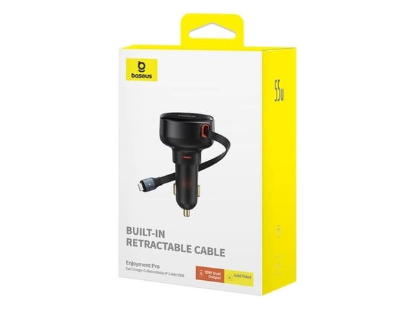Baseus Enjoyment Pro USB-C (naaras) / Lightning (uros) 60W autolaturi - musta