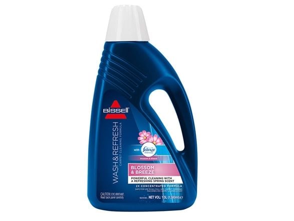 BISSELL Wash & Refresh Blossom & Breeze Febreze - Renser / luktfjerner - flaske - 1.5 L - refreshing spring scent - konsentrert - blå