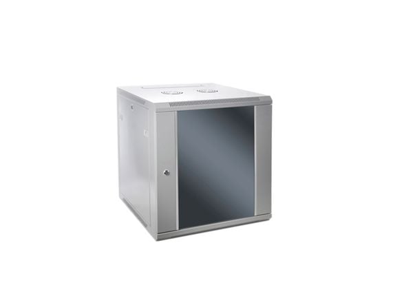SOMI Networks 22U 19" nätverksskåp 22U-60/45FPC, med frontglasdörrar, ej monterat, djup 45 cm, grå