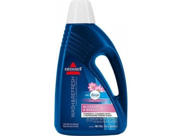 BISSELL Wash & Refresh Blossom & Breeze Febreze - Renser / luktfjerner - flaske - 1.5 L - refreshing spring scent - konsentrert - blå