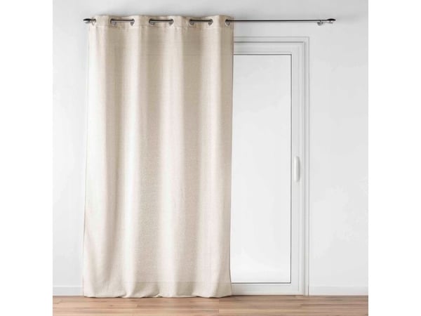Douceur d`Interieur Beige gardin med maljer med lineffekt, LUOLINE, 140 x 240 cm