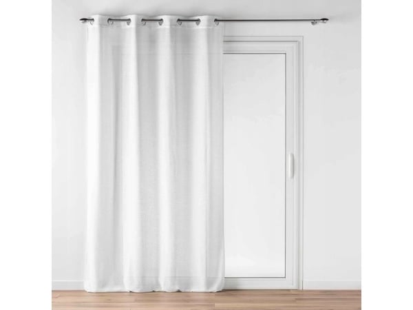 Douceur d`Interieur hvitt gardin med ringer med lin-effekt, LUOLINE, 140 x 240 cm